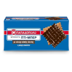 Petit beurre fullkorn med mörkchoklad 200g Papadopoulou